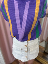 Load image into Gallery viewer, Striped Mardi Gras Sweater Top