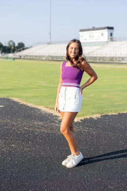 Allure Essential Top-Purple Stripe
