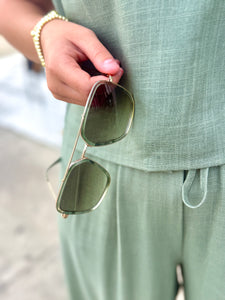 In Getaway Mode Pants Set-Olive