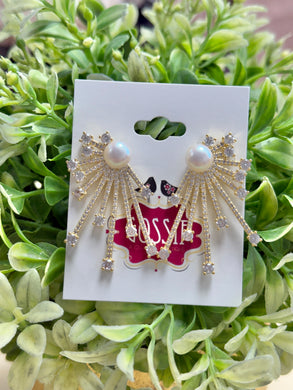 Sleek Spike Pearl Earrings