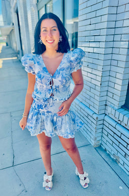 The Natalie Floral Set-Blue