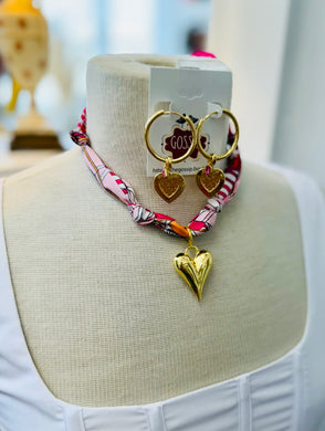 Scarf Necklace-Charm Bar