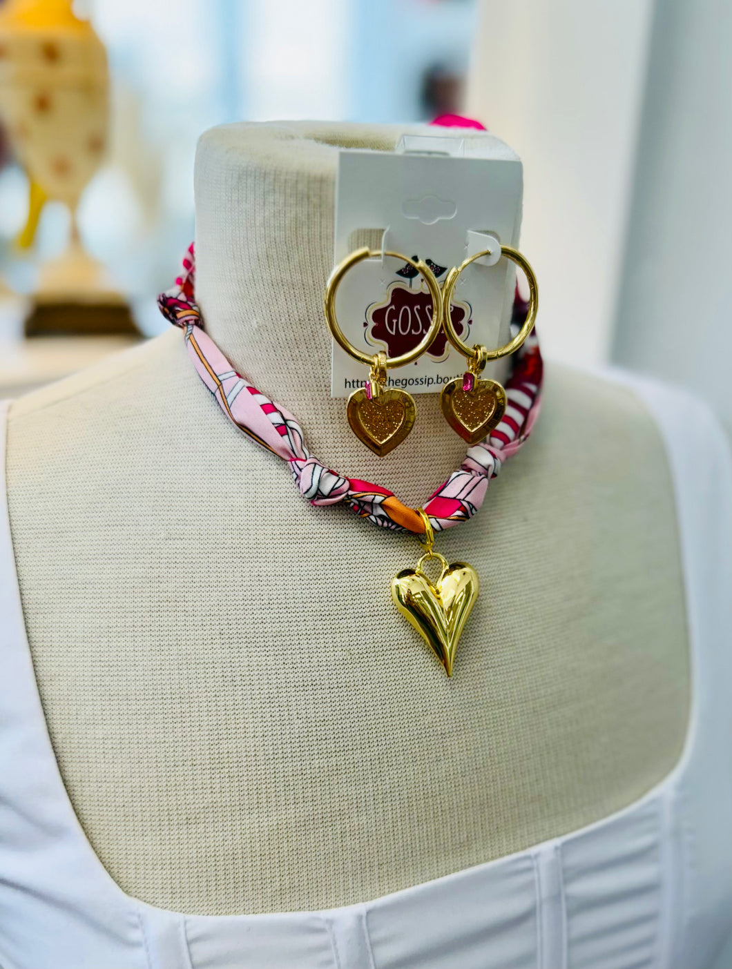 Scarf Necklace-Charm Bar