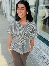 Load image into Gallery viewer, Gone Again Striped Top-Black