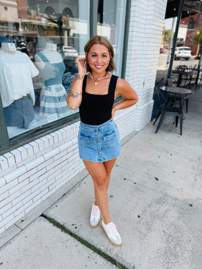 The Uptown Skort-Denim