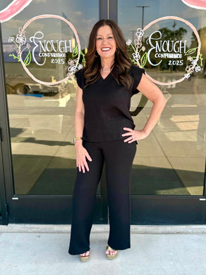 The Stitch and Style Two Piece Set-Black