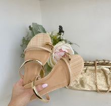 Load image into Gallery viewer, Woven in Gold Sandals