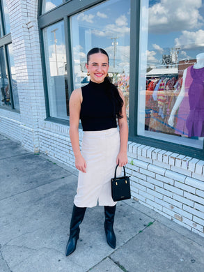 This Feeling Suede Skirt-Cream