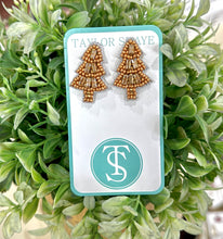 Load image into Gallery viewer, Beaded Christmas Tree Stud-Rose Gold