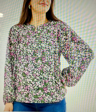 The Flora Frenzy Top-Black
