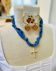 Scarf Necklace-Charm Bar