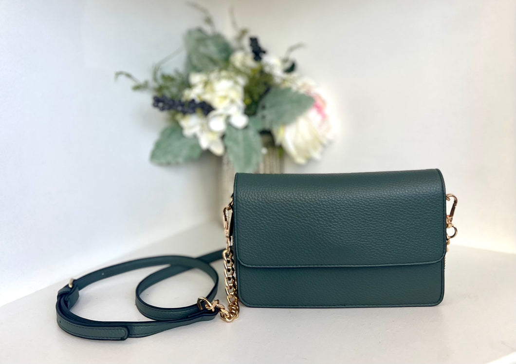 Lauryn Flapover Crossbody-Sage