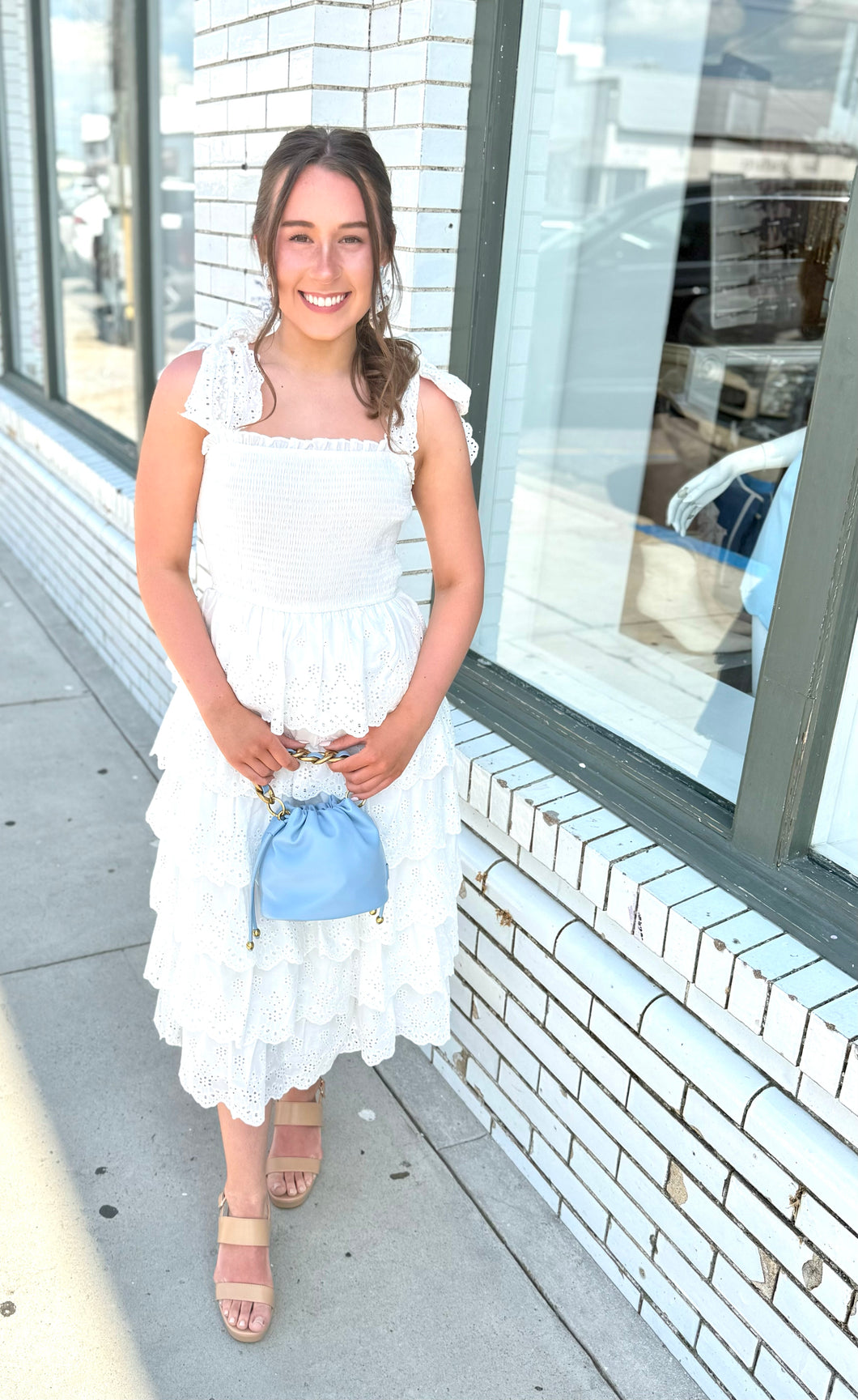 Sunday in Bloom White Midi Dress