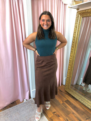 The Toffee Twist Midi Skirt