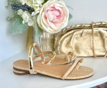 Load image into Gallery viewer, Woven in Gold Sandals