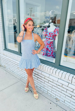 The Pinstripe Darling Mini Dress