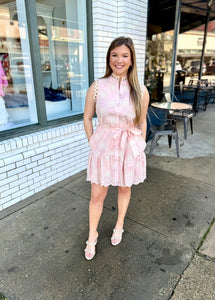 As I Am Sleeveless Eyelet Dress-Pink