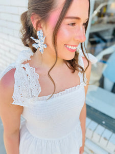Sunday in Bloom White Midi Dress