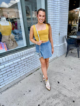Load image into Gallery viewer, Backroad Blues Denim Skort
