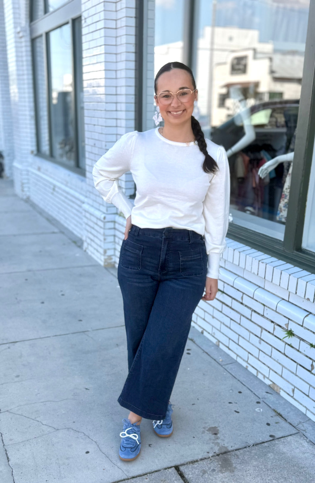 Back to Bows Knit Top - Cream