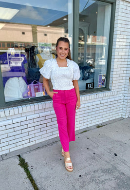 Raspberry Rush Linen Pants