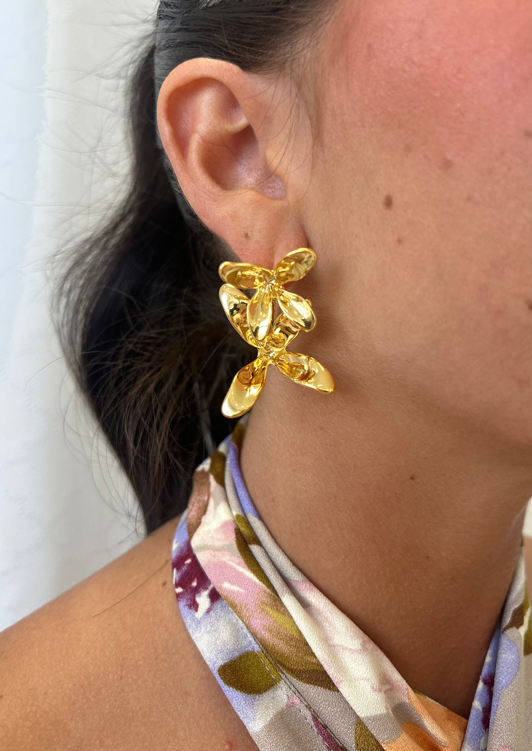 Double Bloom Flower Earrings