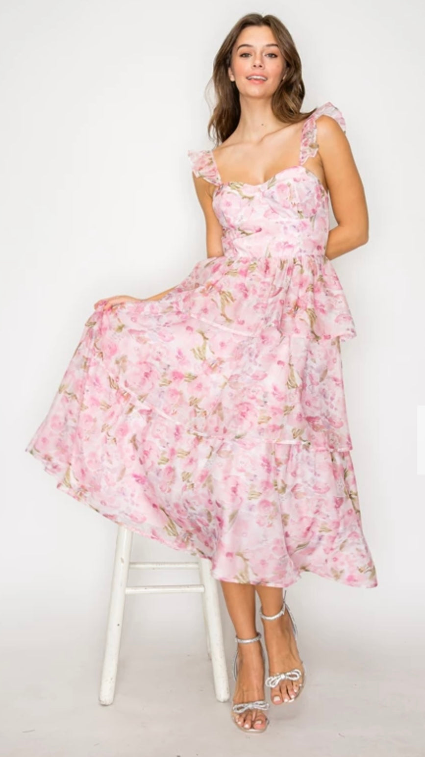 Rosette Charm Midi Dress