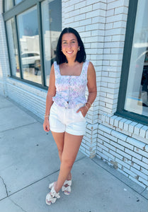 Ivory Luxe White Denim Shorts