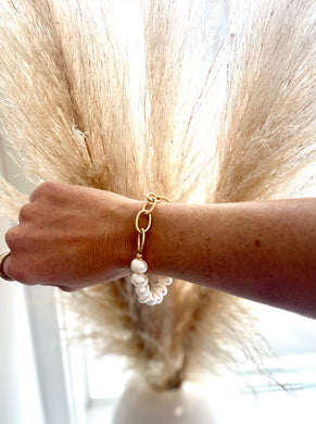 Pearl & Chain Stretch Bracelet