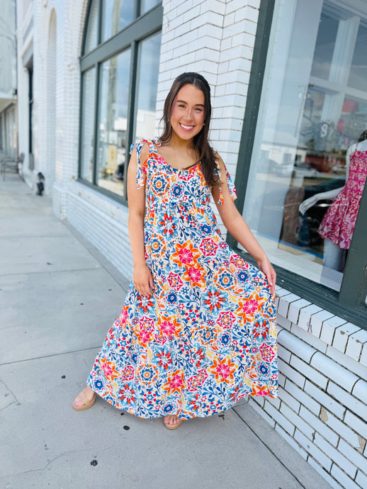 Seaside Bloom Midi-Blue