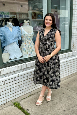A Little Floral Flair Midi Dress