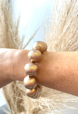 Large Rose Gold Beaded Bracelet