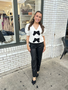 Sleek Vibe Lather Pants-Black
