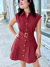 Load image into Gallery viewer, Vineyard Views Mini Dress-Burgundy