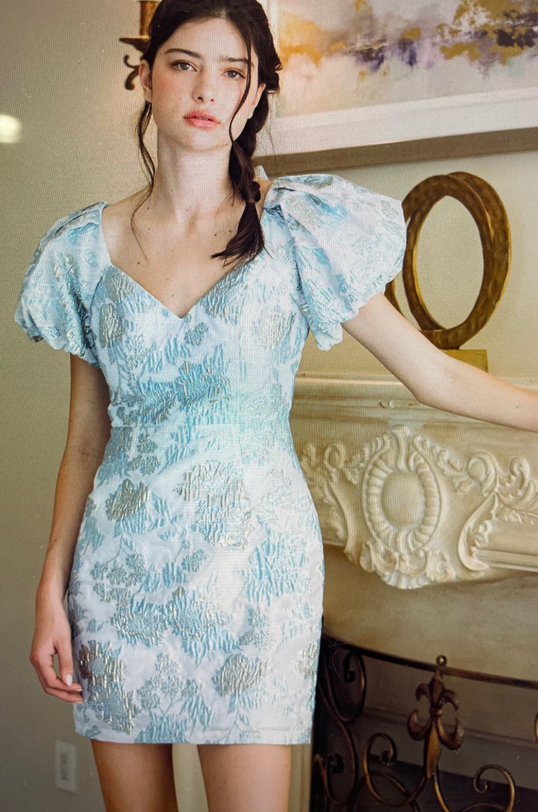 Wearing My Dreams Jacquard Mini Dress