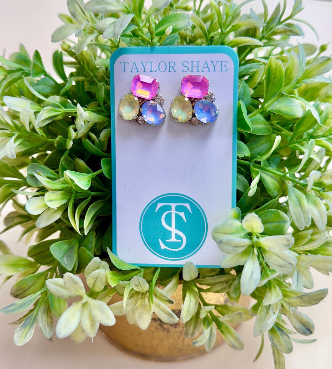 Nora Gem Studs-Pastel