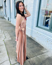 Load image into Gallery viewer, Olympia Asymmetrical Pleated Maxi Dress-Golden Sand