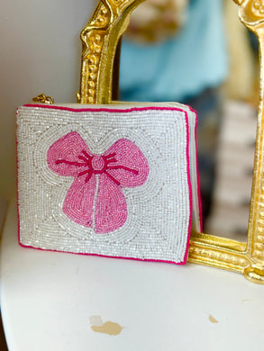 Bow Beaded Coin Purse