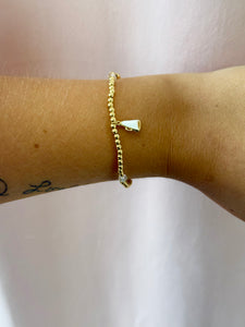 Kiddie Bar 18K gold stretch charm bracelet
