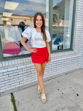 On the Move Skort-Red