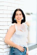 Load image into Gallery viewer, Walking on Sunshine Eyelet Top-White