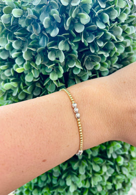 The Caroline Triple Silver Stretch Bracelet