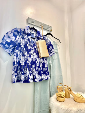 A Point of View Peplum Top-Royal