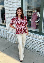 Load image into Gallery viewer, A Point of View Peplum-Merlot
