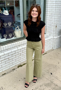 Wrapped in Warmth Pants-Dusty Sage