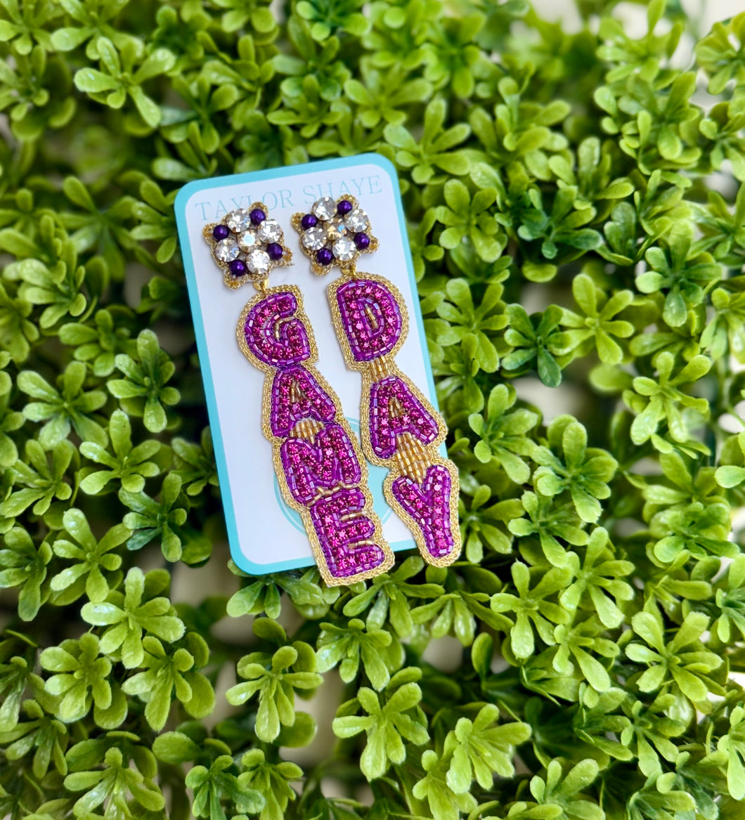 GAME DAY Drops-Purple/Gold