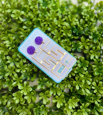 LSU Mirror Drops-White/Gold