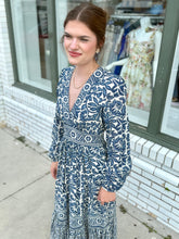 Load image into Gallery viewer, Falling into Navy Midi Dress