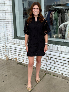Timeless Threads Mini Dress-Black
