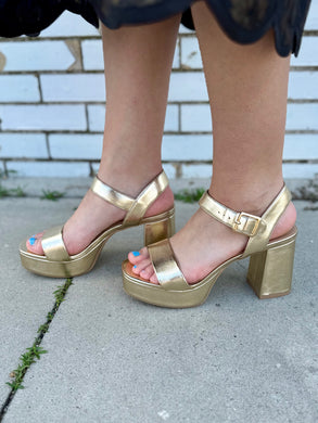 The Golden Glow Platform Heel